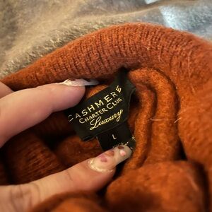 Charter Club Cashmere Sweater - Warm Orange